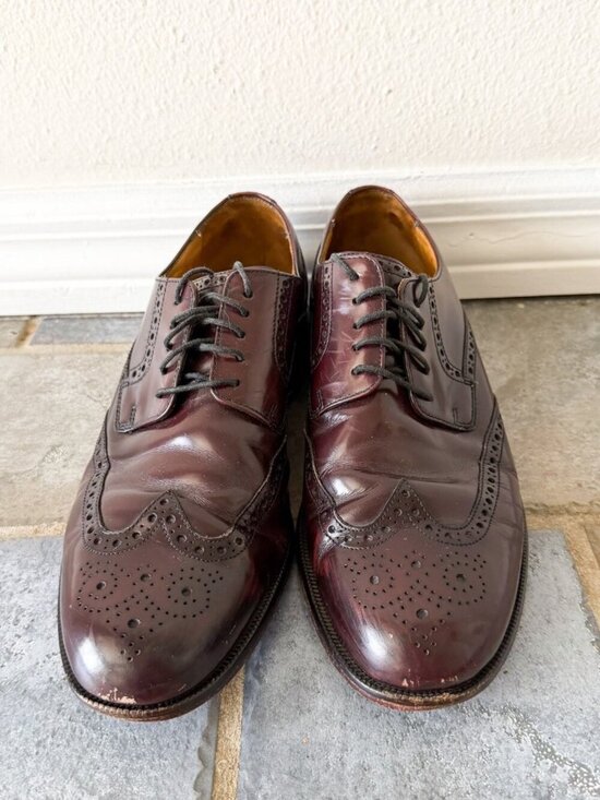 Cole Haan Shoes Mens Leather Oxford Lace Up Cap Toe Italy Burgundy Sz 9.5M EUC Cole Haan Men main image 3
